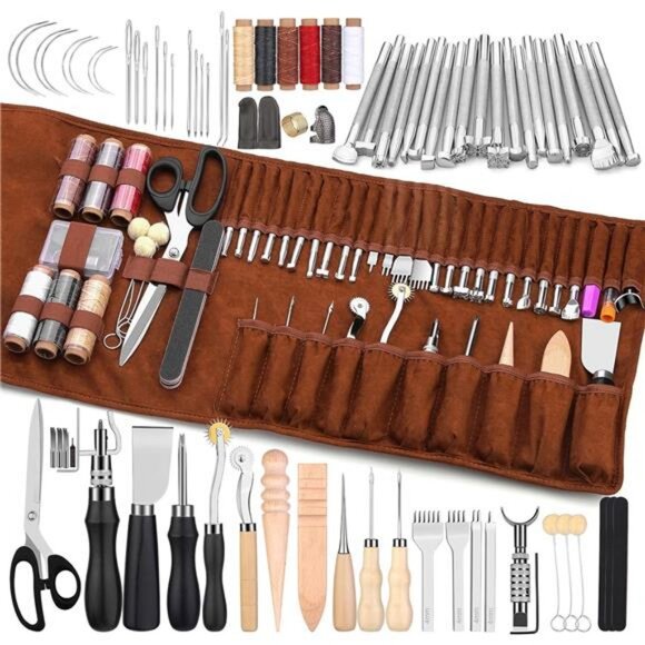 Leather Craft Tools Leather Working Tools Kit with Custom Storage Bag - Picture 2 of 7